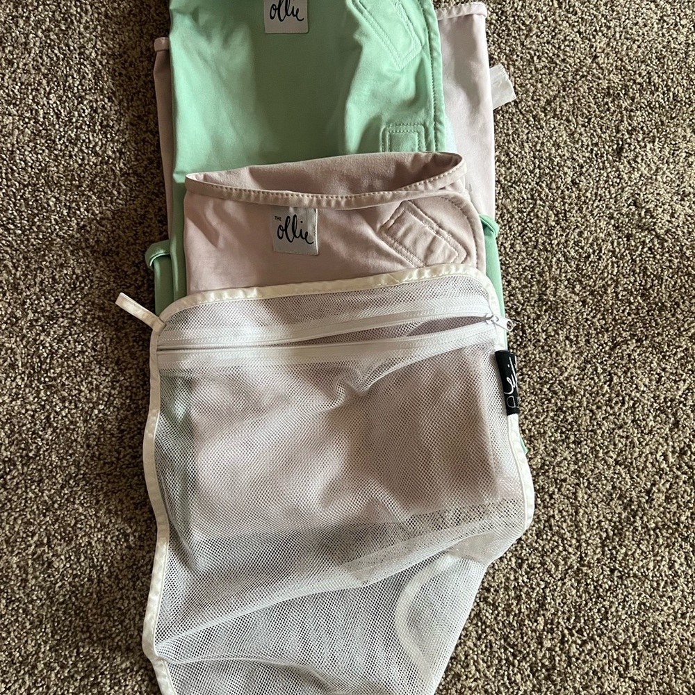 Ollie Swaddle Set in Mint and Lavender